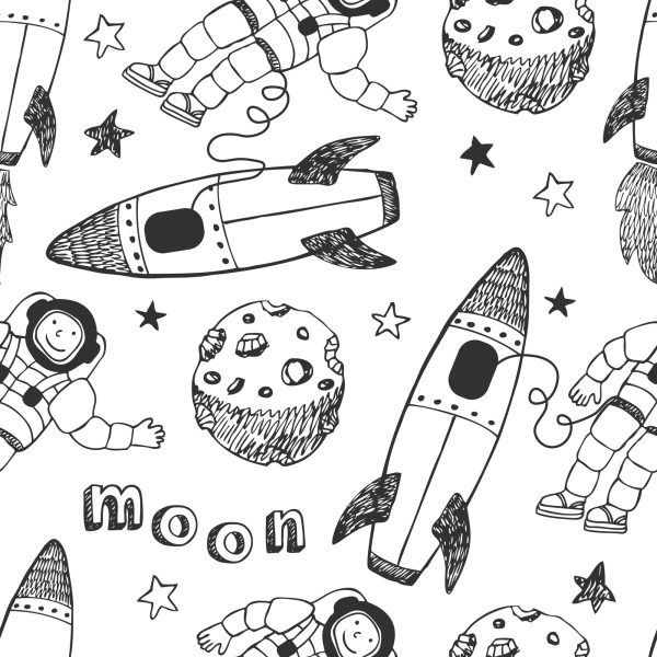 Behang Kosmonauten Onder De Sterren - Afbeelding 2