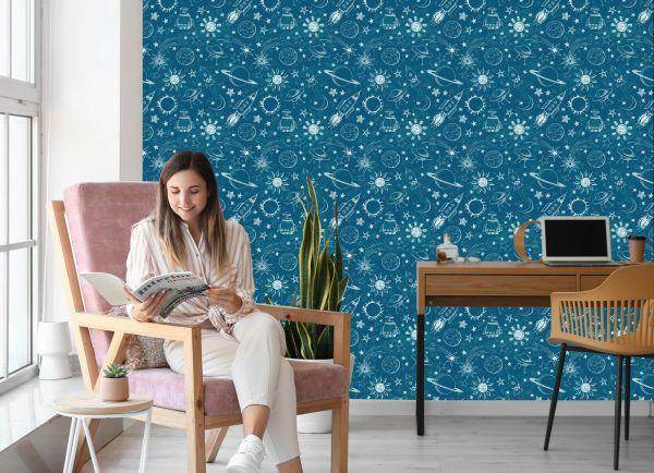 Behang Planeten En Zonnesterren - Afbeelding 7