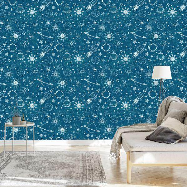 Behang Planeten En Zonnesterren - Afbeelding 3