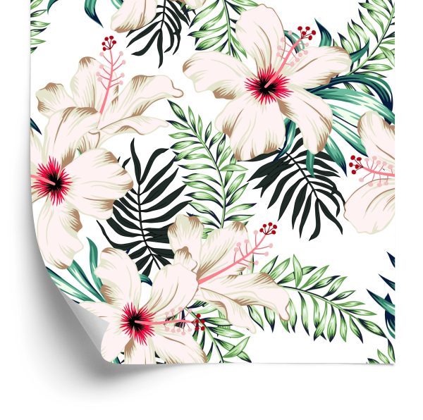 Behang Hibiscus Bloemen