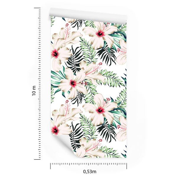 Behang Hibiscus Bloemen - Afbeelding 8