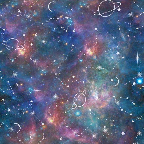 Behang Melkweg En Geschilderde Planeten - Afbeelding 2