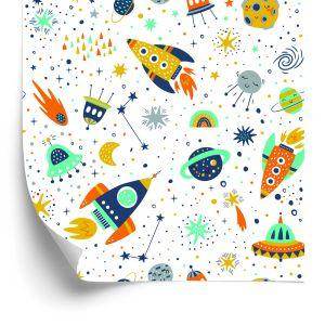 Behang Ruimteschepen Voor Kinderen Op De Planeet