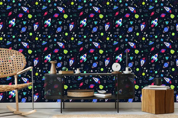 Behang Ruimteraketten En Ufo's - Afbeelding 5