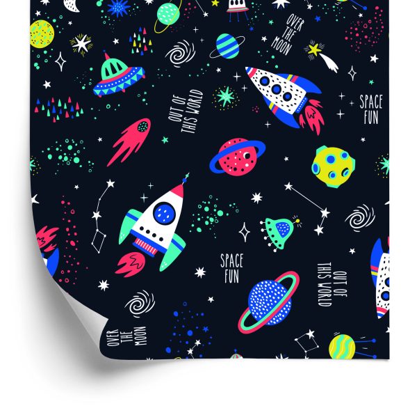 Behang Ruimteraketten En Ufo's