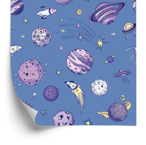 Behang Planeten En Ruimteschepen In De Ruimte