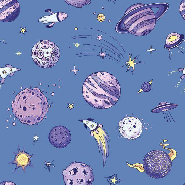 Behang Planeten En Ruimteschepen In De Ruimte - Afbeelding 2