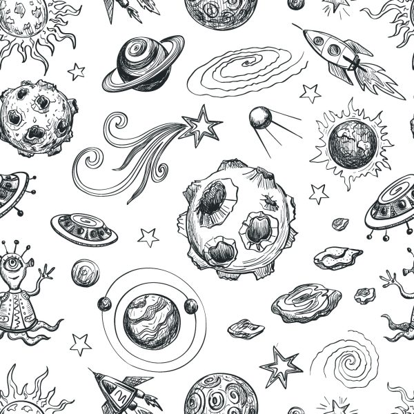 Behang Zwart-Witte Kosmos - Afbeelding 2