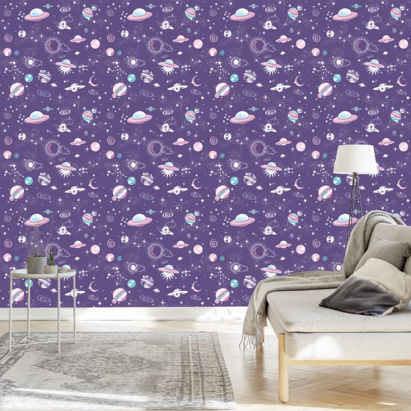 Behang Sterren En Ufo's - Afbeelding 3