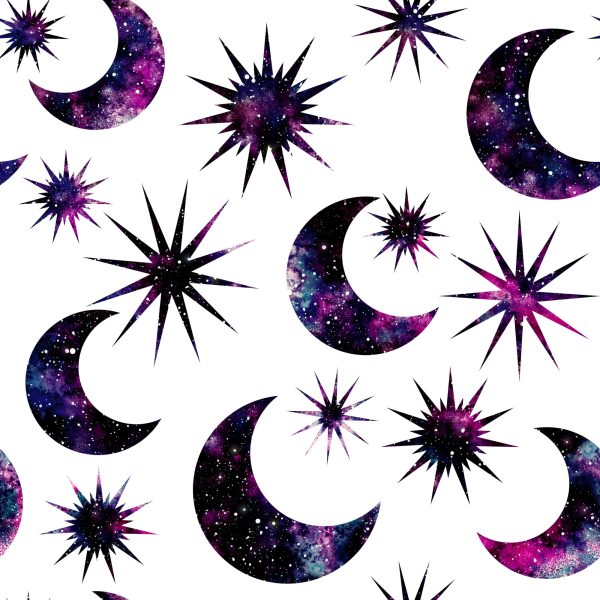 Behang Zon Maan In Galaxy Stijl - Afbeelding 2