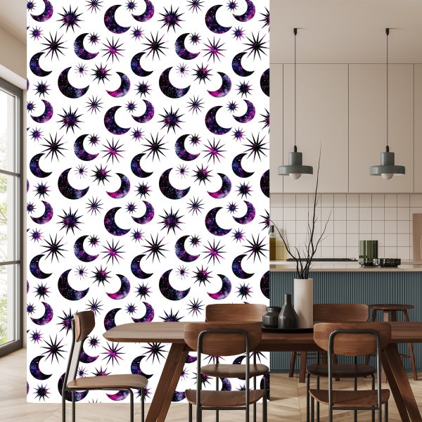 Behang Zon Maan In Galaxy Stijl - Afbeelding 4