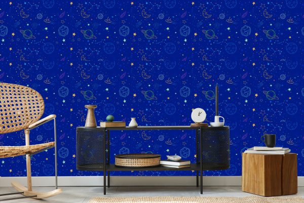 Behang Planeten En Ruimteschepen - Afbeelding 5