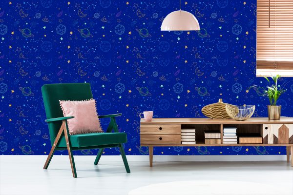 Behang Planeten En Ruimteschepen - Afbeelding 6