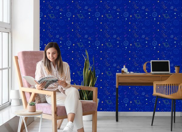 Behang Planeten En Ruimteschepen - Afbeelding 7