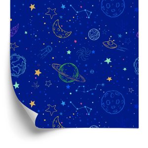 Behang Planeten En Ruimteschepen