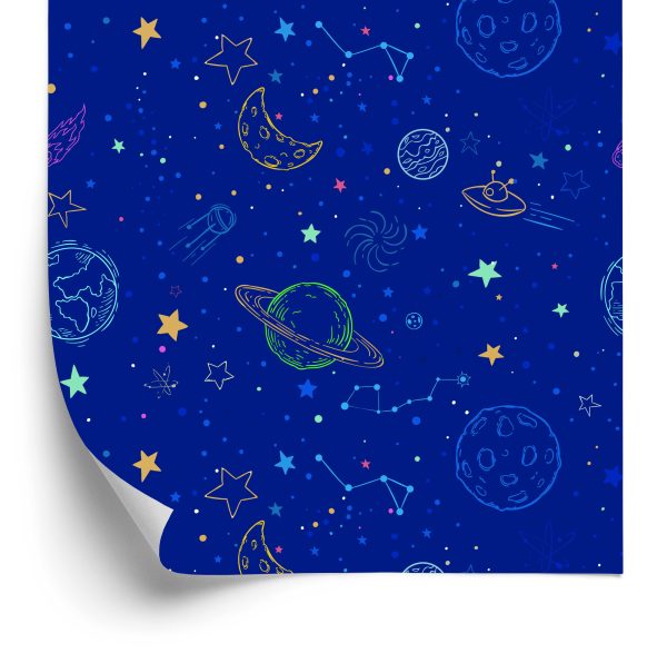 Behang Planeten En Ruimteschepen