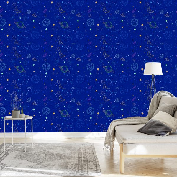 Behang Planeten En Ruimteschepen - Afbeelding 3