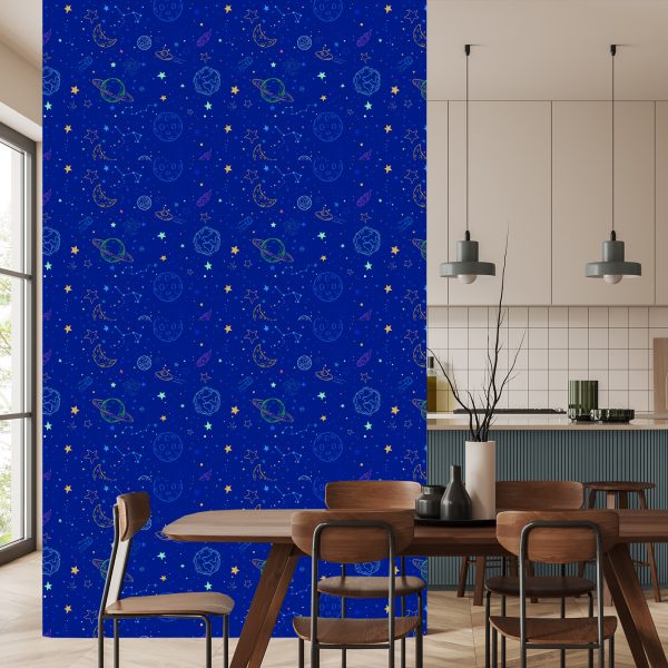Behang Planeten En Ruimteschepen - Afbeelding 4