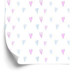 Behang Voor De Meisjeskamer Kleine Pastelkleurige Hartjes