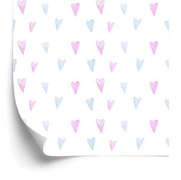 Behang Voor De Meisjeskamer Kleine Pastelkleurige Hartjes