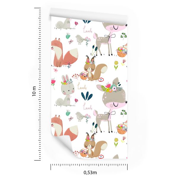 Behang Bosdieren En Bloemen - Afbeelding 8