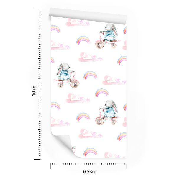Behang Regenboogkonijntjes En Hartjes - Afbeelding 8