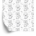 Behang Zwart-Witte Dieren