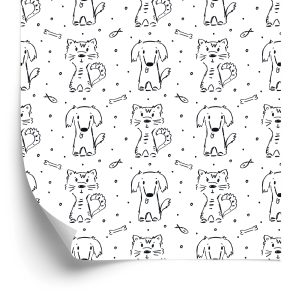 Behang Zwart-Witte Dieren