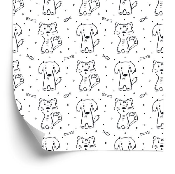 Behang Zwart-Witte Dieren