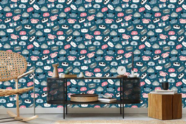 Behang Pastelkleurige Bosdieren - Afbeelding 5