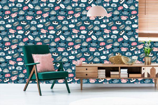 Behang Pastelkleurige Bosdieren - Afbeelding 6