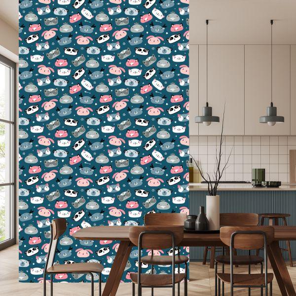 Behang Pastelkleurige Bosdieren - Afbeelding 4