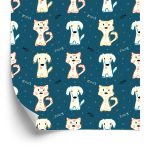 Behang Kleurrijke Honden En Katten