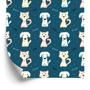 Behang Kleurrijke Honden En Katten