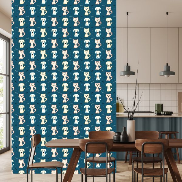 Behang Kleurrijke Honden En Katten - Afbeelding 4