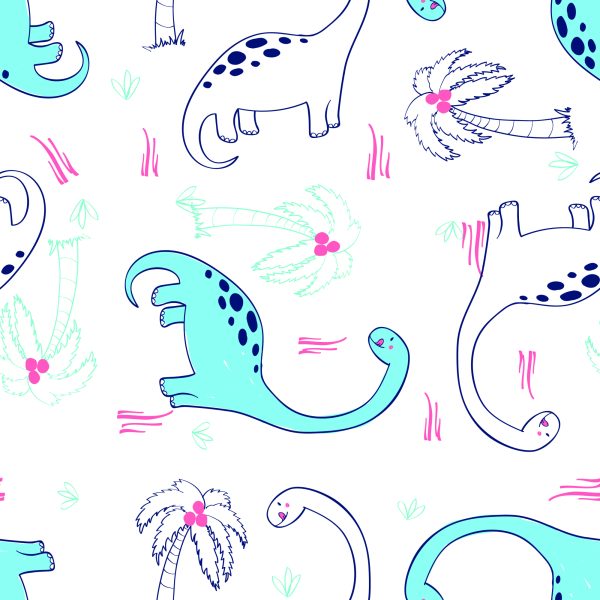 Behang Dinosaurussen En Palmbomen - Afbeelding 2