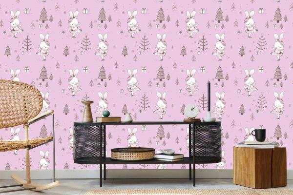 Behang Babykonijnen, Vogels, Dieren, Bomen - Afbeelding 5