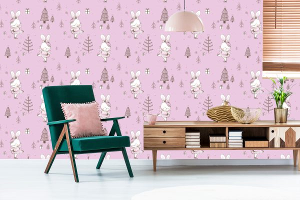 Behang Babykonijnen, Vogels, Dieren, Bomen - Afbeelding 6