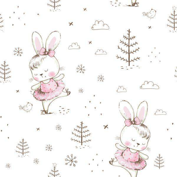 Behang Into The Girl's Room Dancing Bunny - Afbeelding 2