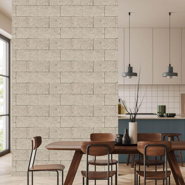Behang Beige Baksteen - Afbeelding 4