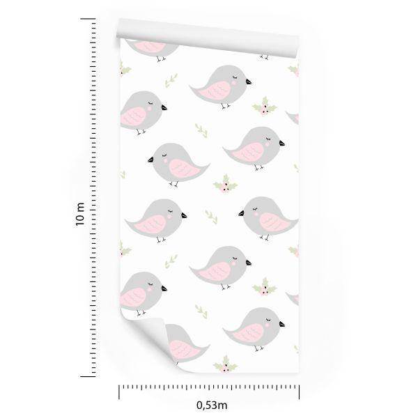 Behang Vogels En Planten - Afbeelding 8