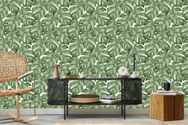 Behang Monstera Vertrekt - Afbeelding 5