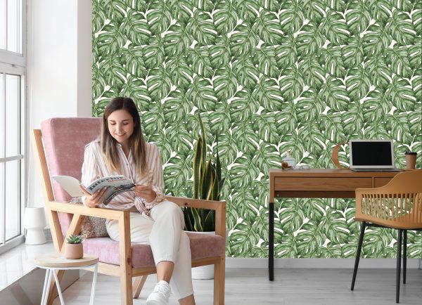 Behang Monstera Vertrekt - Afbeelding 7