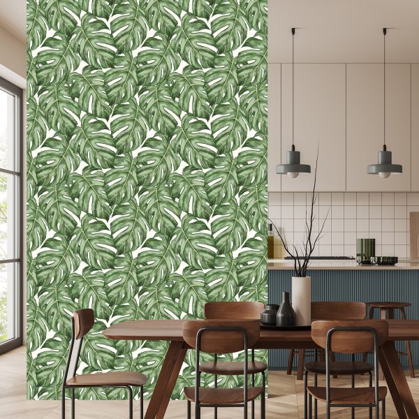 Behang Monstera Vertrekt - Afbeelding 4