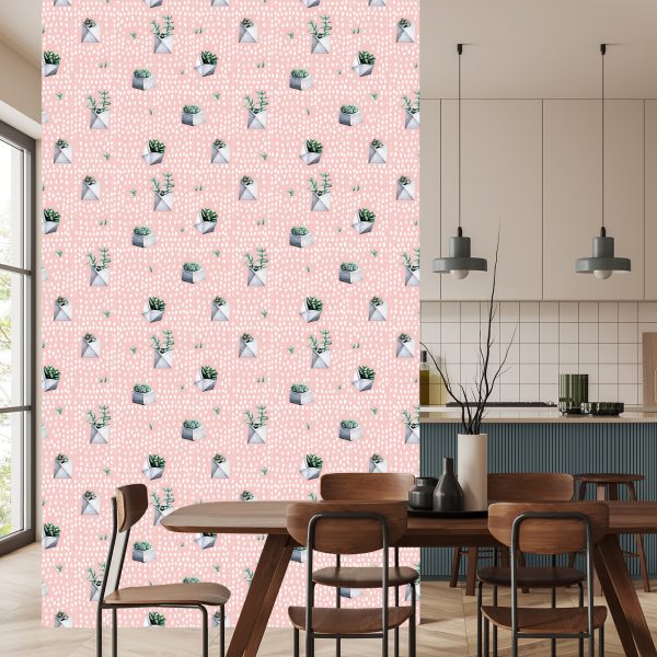 Behang Cactussen In Potten - Afbeelding 4