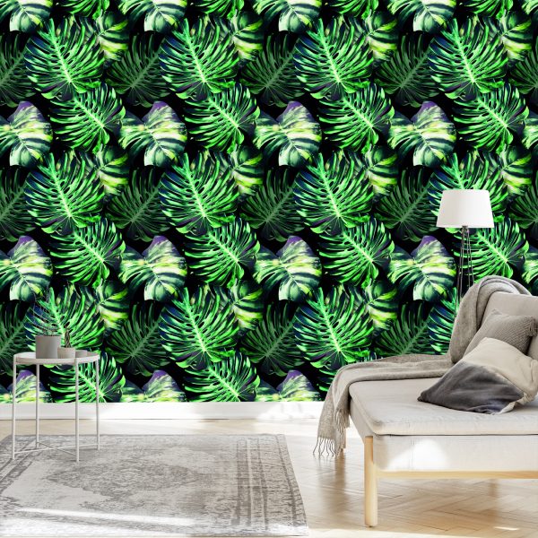 Behang Tropische Monstera Bladeren - Afbeelding 3