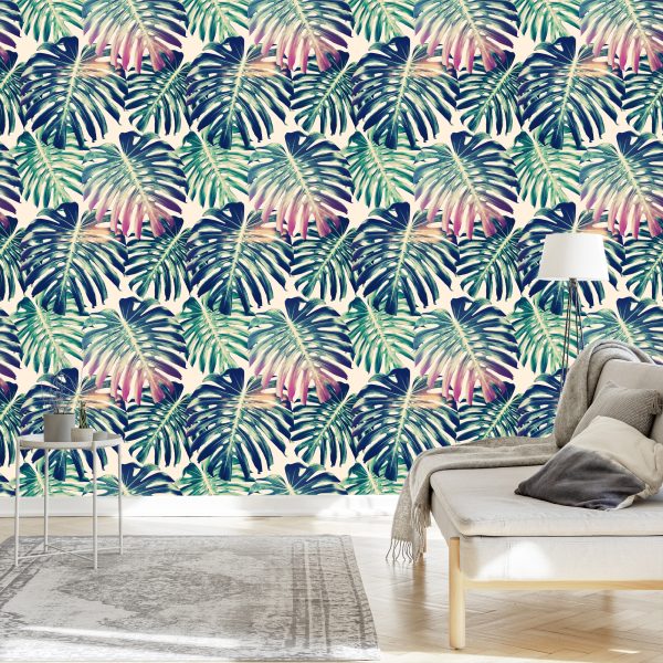 Behang Retro Monstera-Bladeren - Afbeelding 3