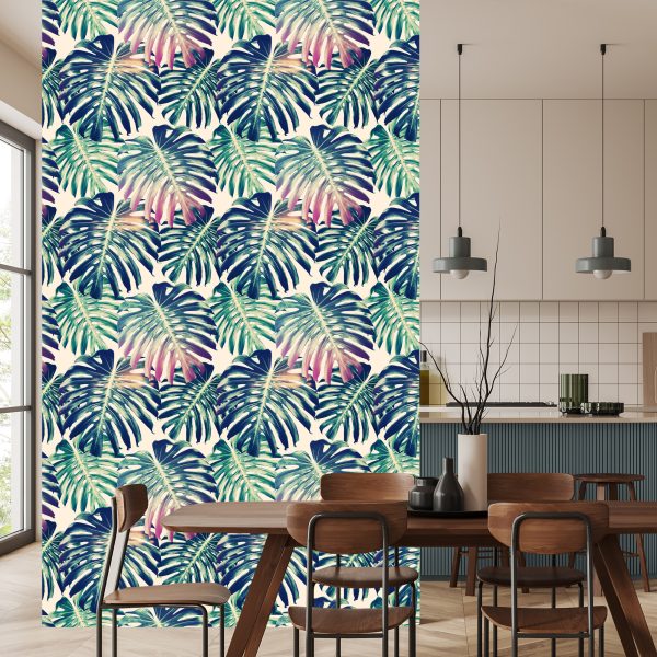 Behang Retro Monstera-Bladeren - Afbeelding 4