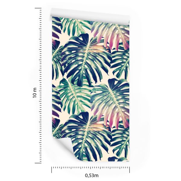 Behang Retro Monstera-Bladeren - Afbeelding 8