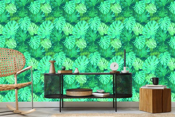 Behang Exotische Monstera Bladeren - Afbeelding 5